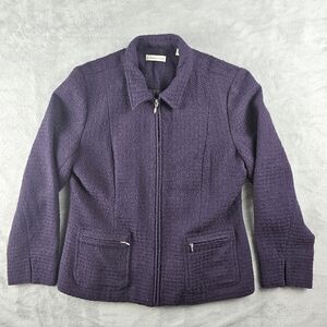 Coldwater Creek Full Zipper Purple Jacket Women's Size 14